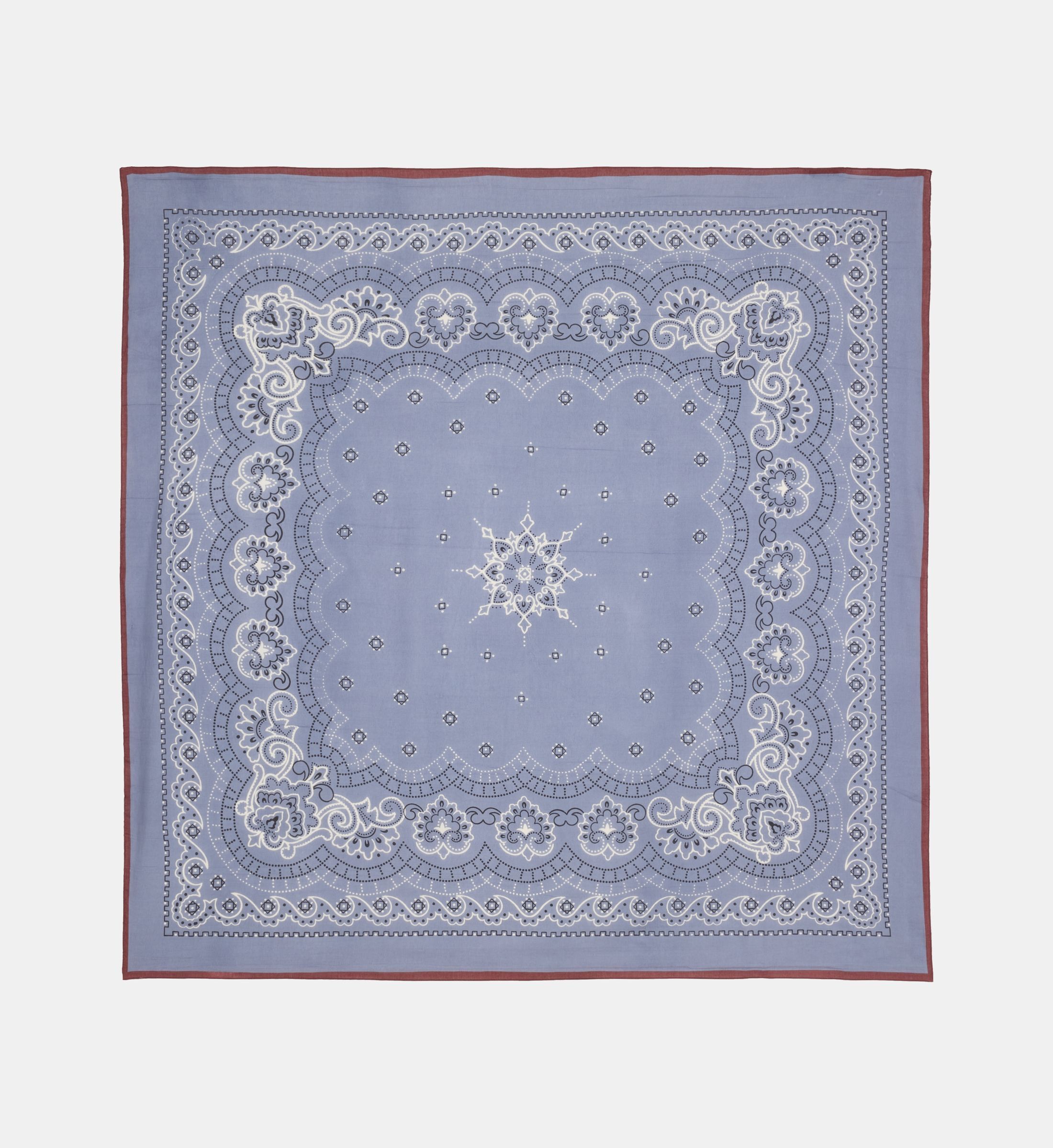 Grand Foulard Galerie Lafayette Accessoires - Bleu Gris Argenté, 50x250 Cm - Quasi Neuf, Doux