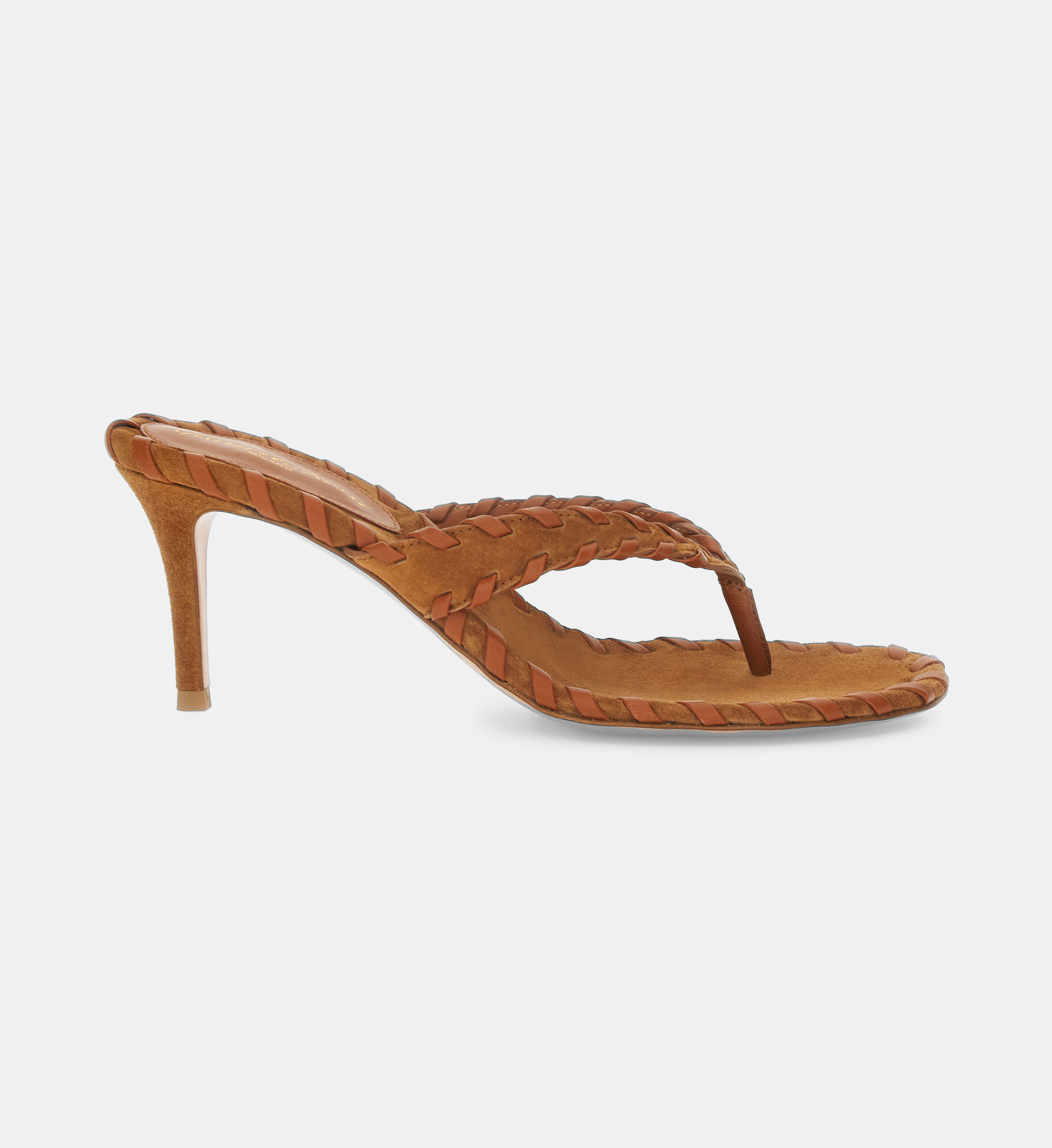 Mules Zaira Thong en cuir suède Brun - Gianvito Rossi | Galeries Lafayette