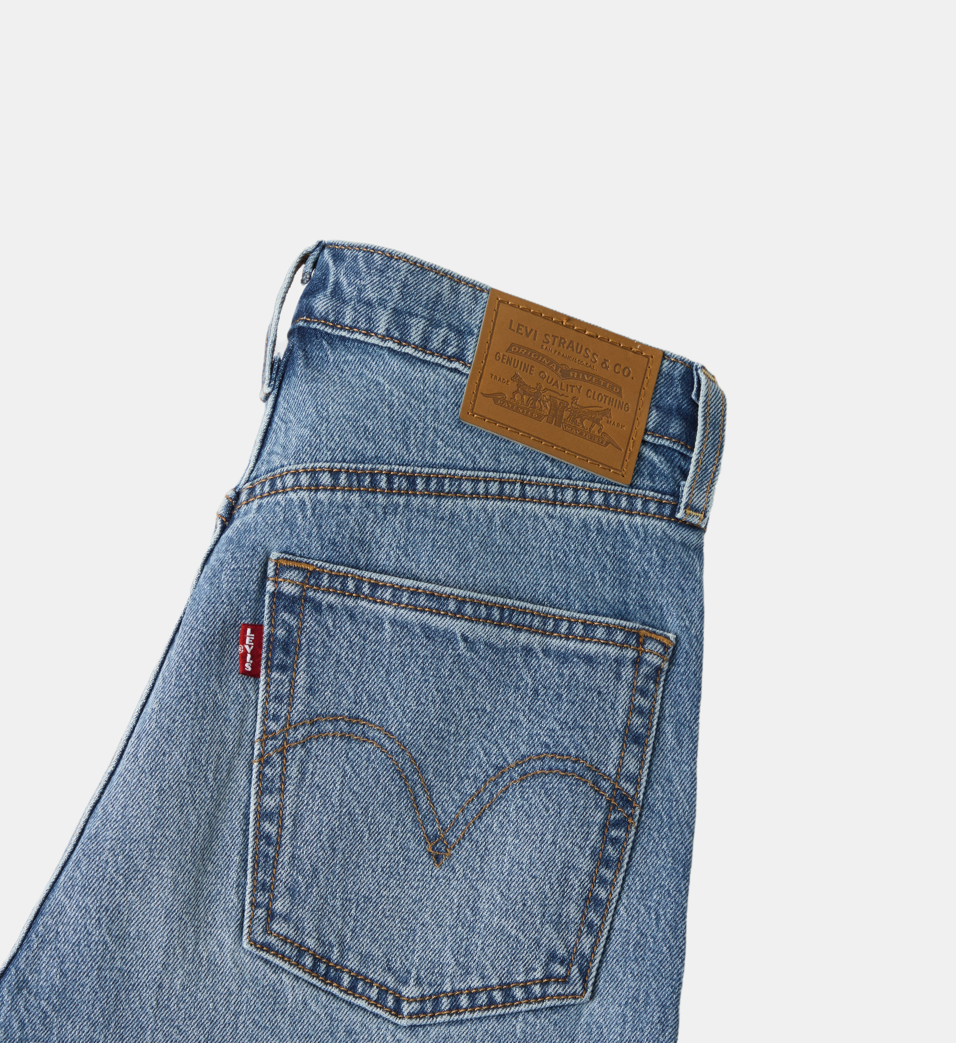 Jean droit court stretch taille haute