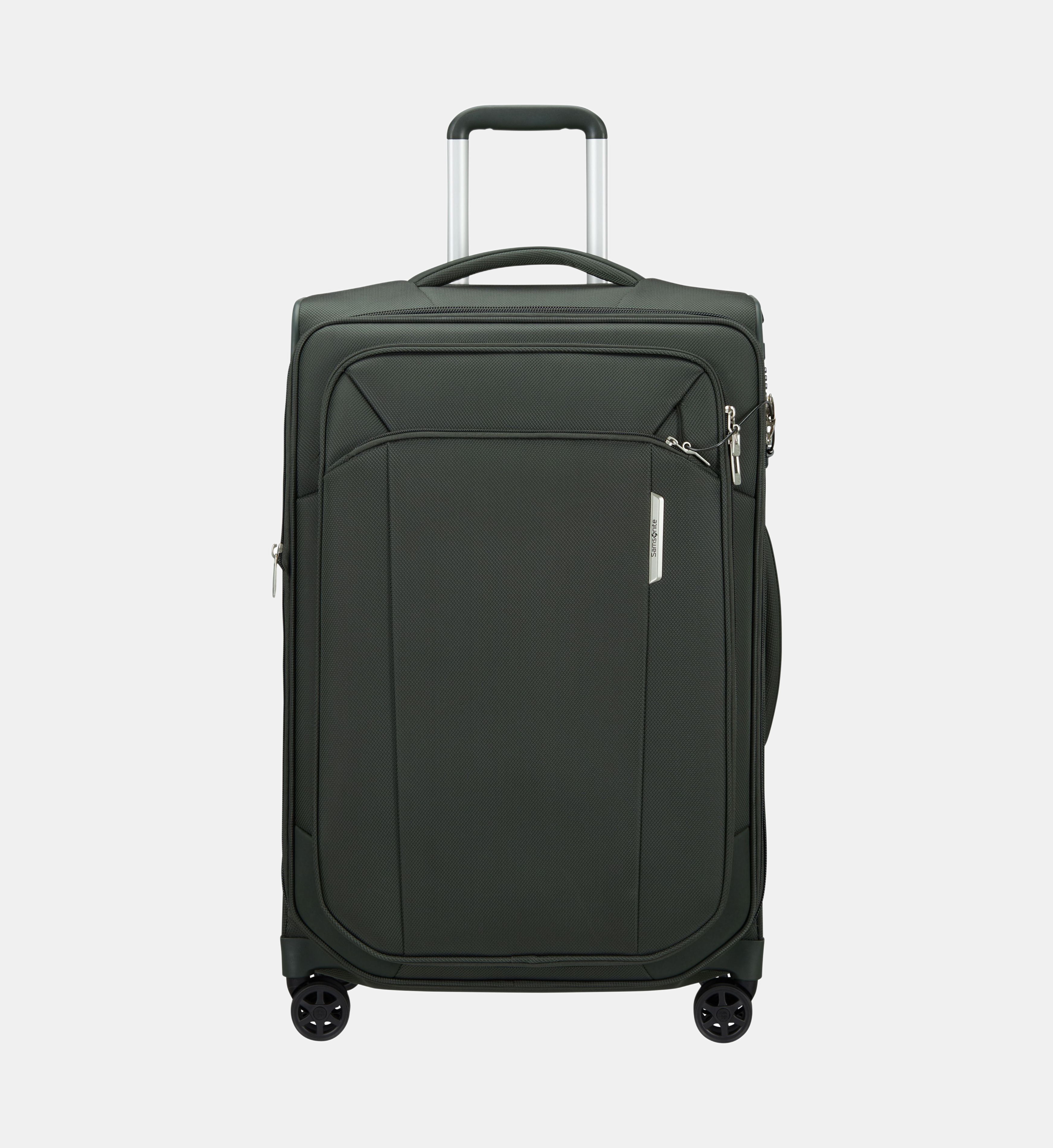 Valise Vintage Samsonite étiquette Noire – 4 Roues, Extensible, Couleur Marron (taille M)