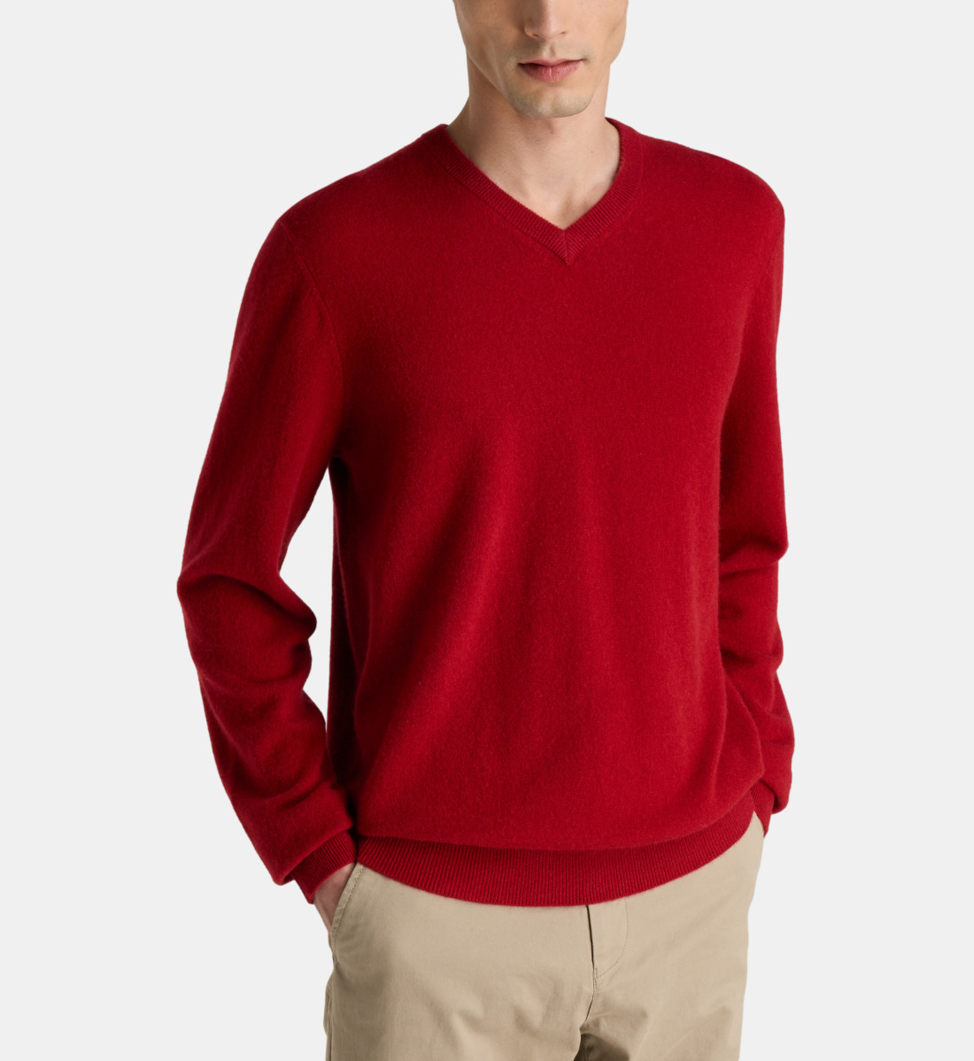 Pull Homme Christian Dior 100% Laine Rouge - Col V - Tailles S, M, L - Neuf Avec étiquettes