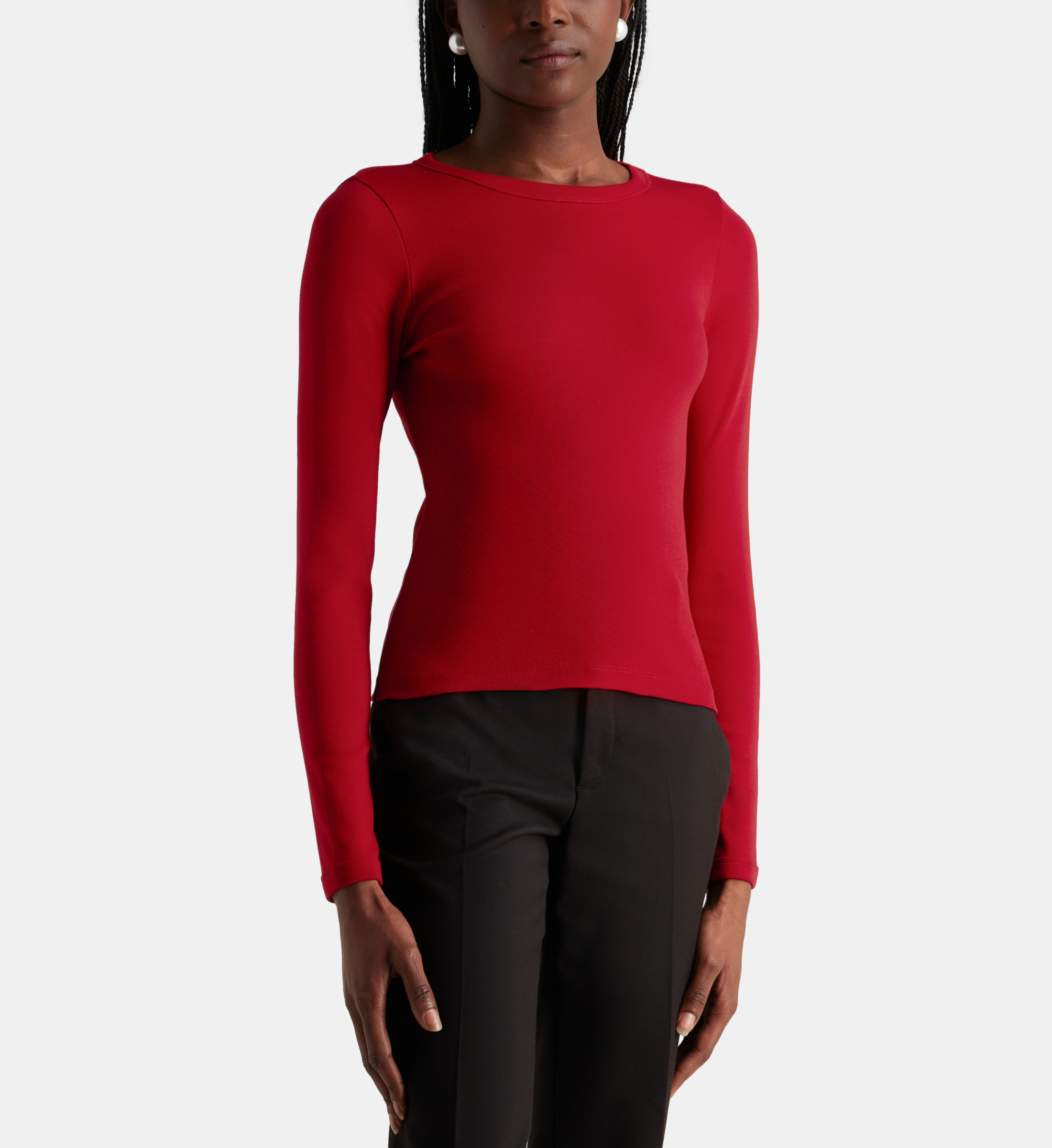 Tee-shirt Manches Longues Rouge Foncé Comptoir Des Cotonniers - Taille 42, Occasion Très Bon état