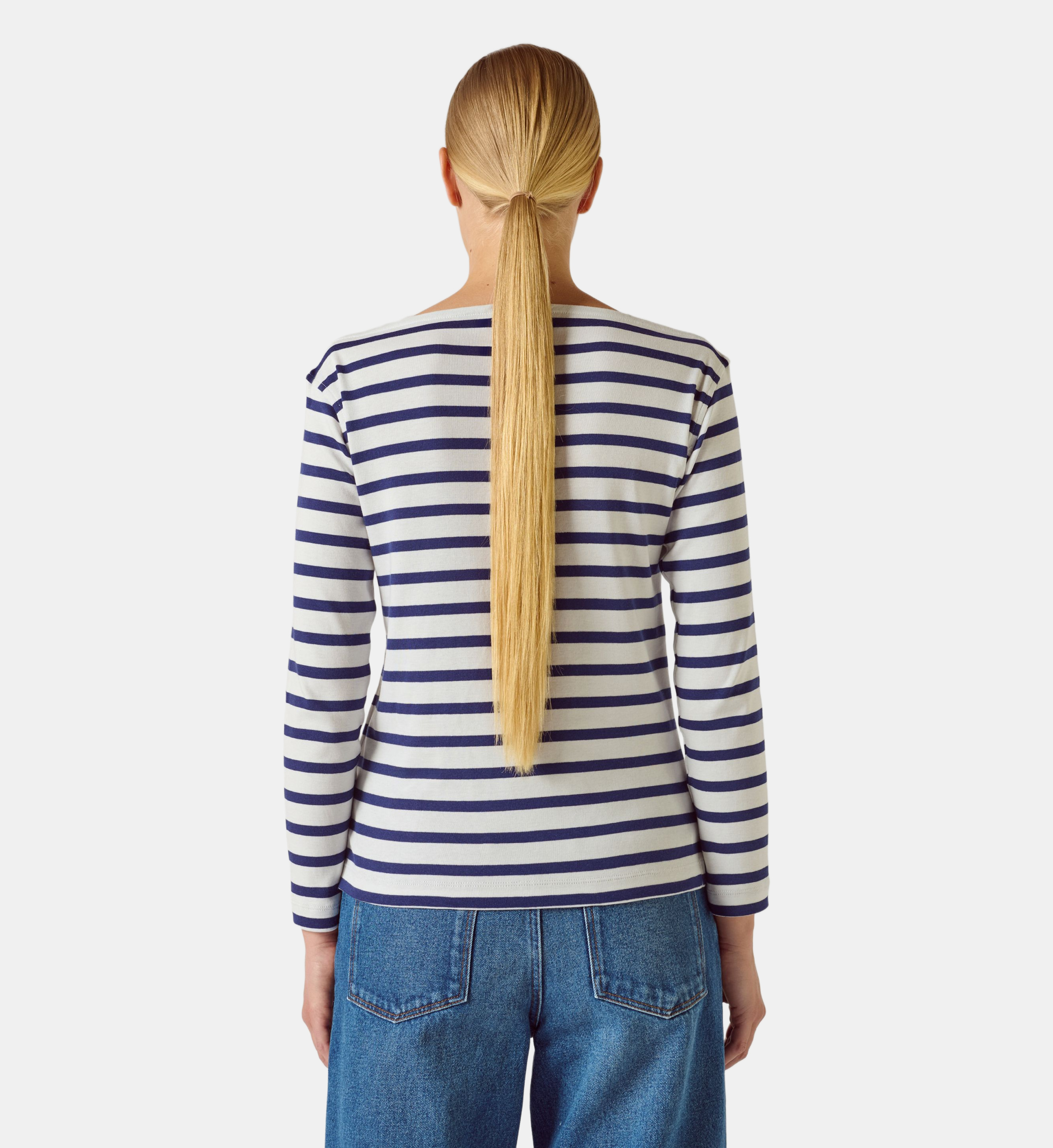 T-shirt Manches Longues Armor Lux – Rayures Bleues Et Blanc – Taille 40 Femme