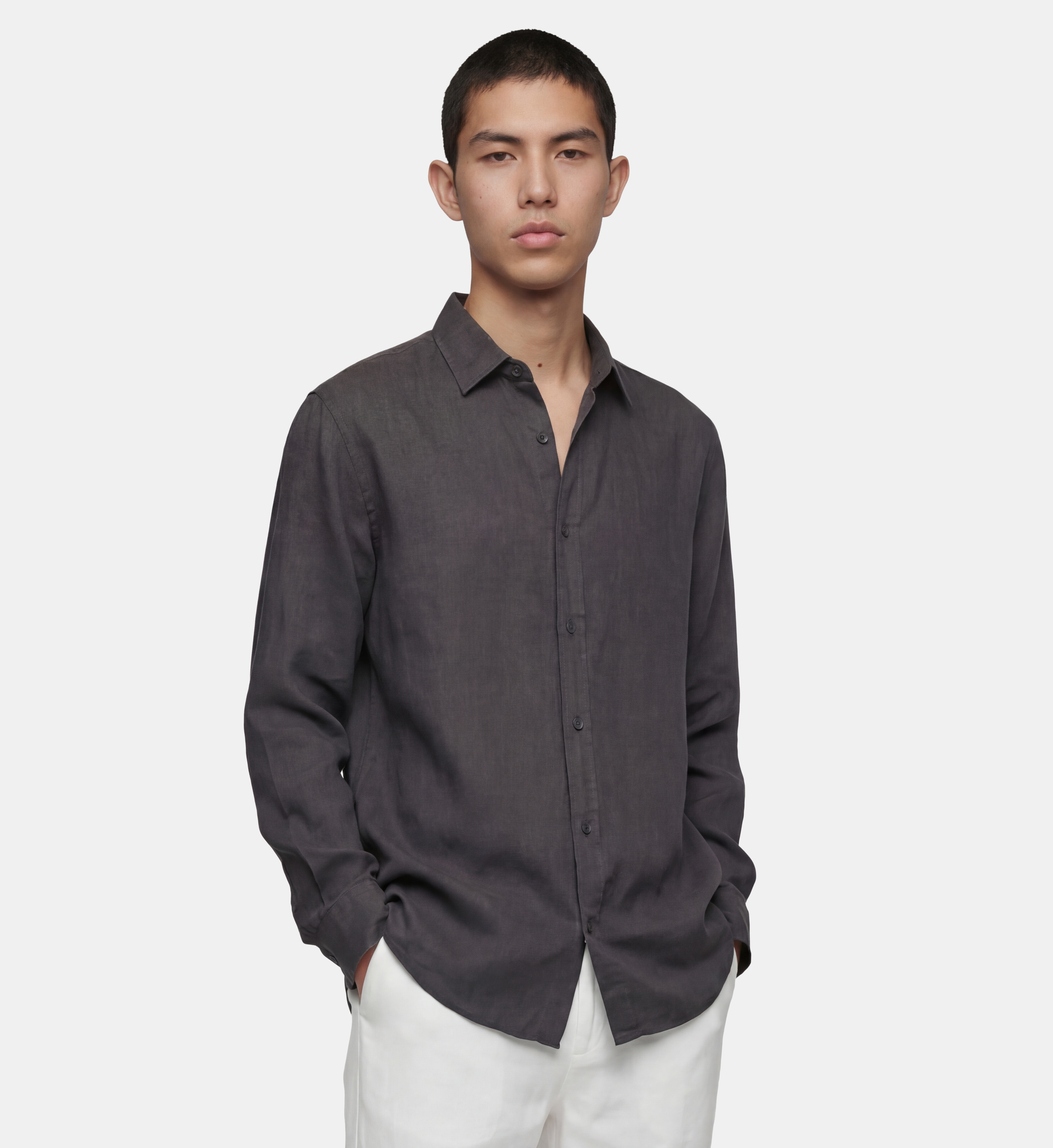 Chemise Stretch Lafayette – Taille M/L 37/38 – Bleue Col Gris – Neuf Sans étiquettes