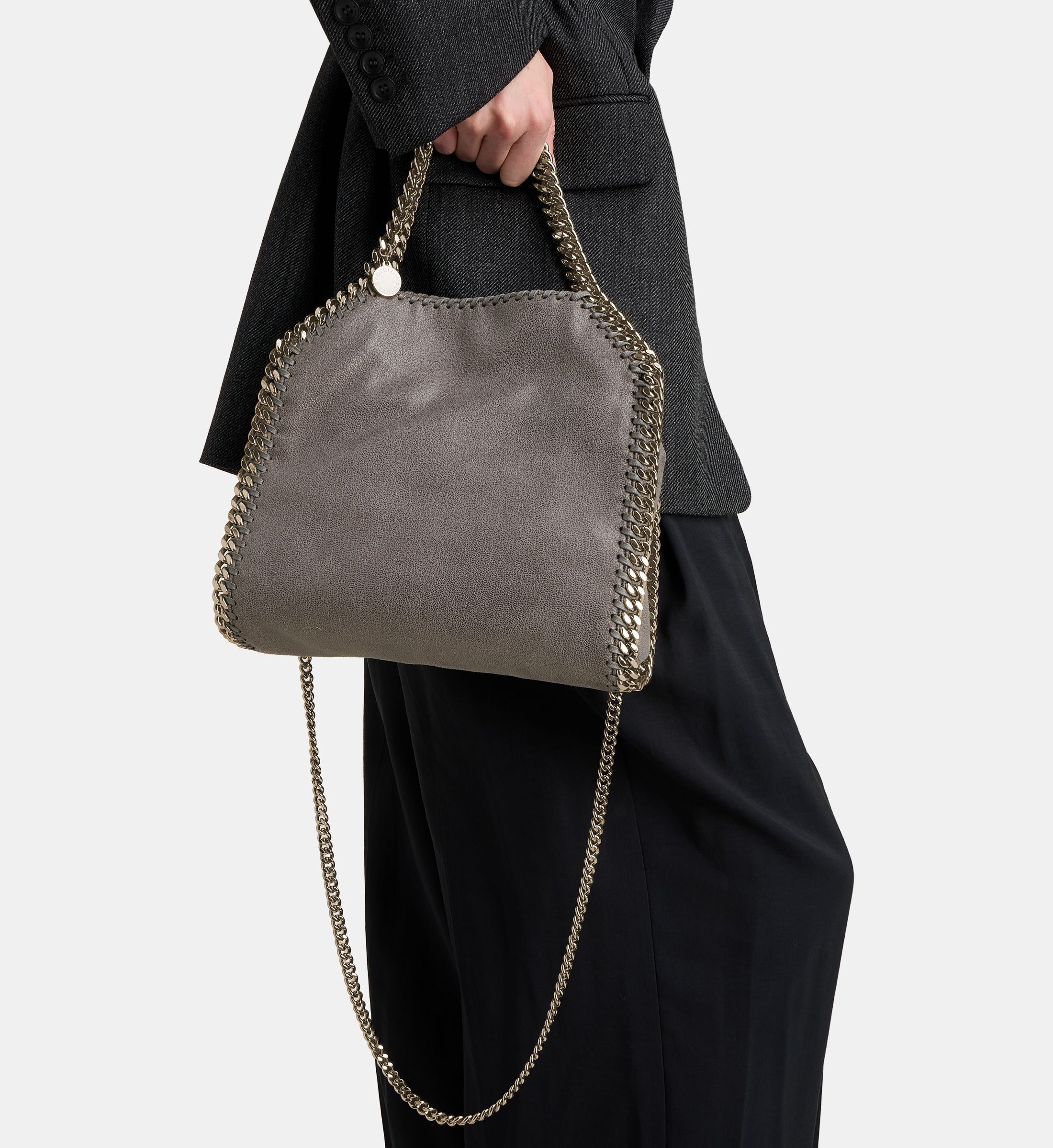 Sac Fourre-tout Stella McCartney Falabella Noir Métallisé - Grand Modèle Avec Motif Cerf - Occasion De Qualité