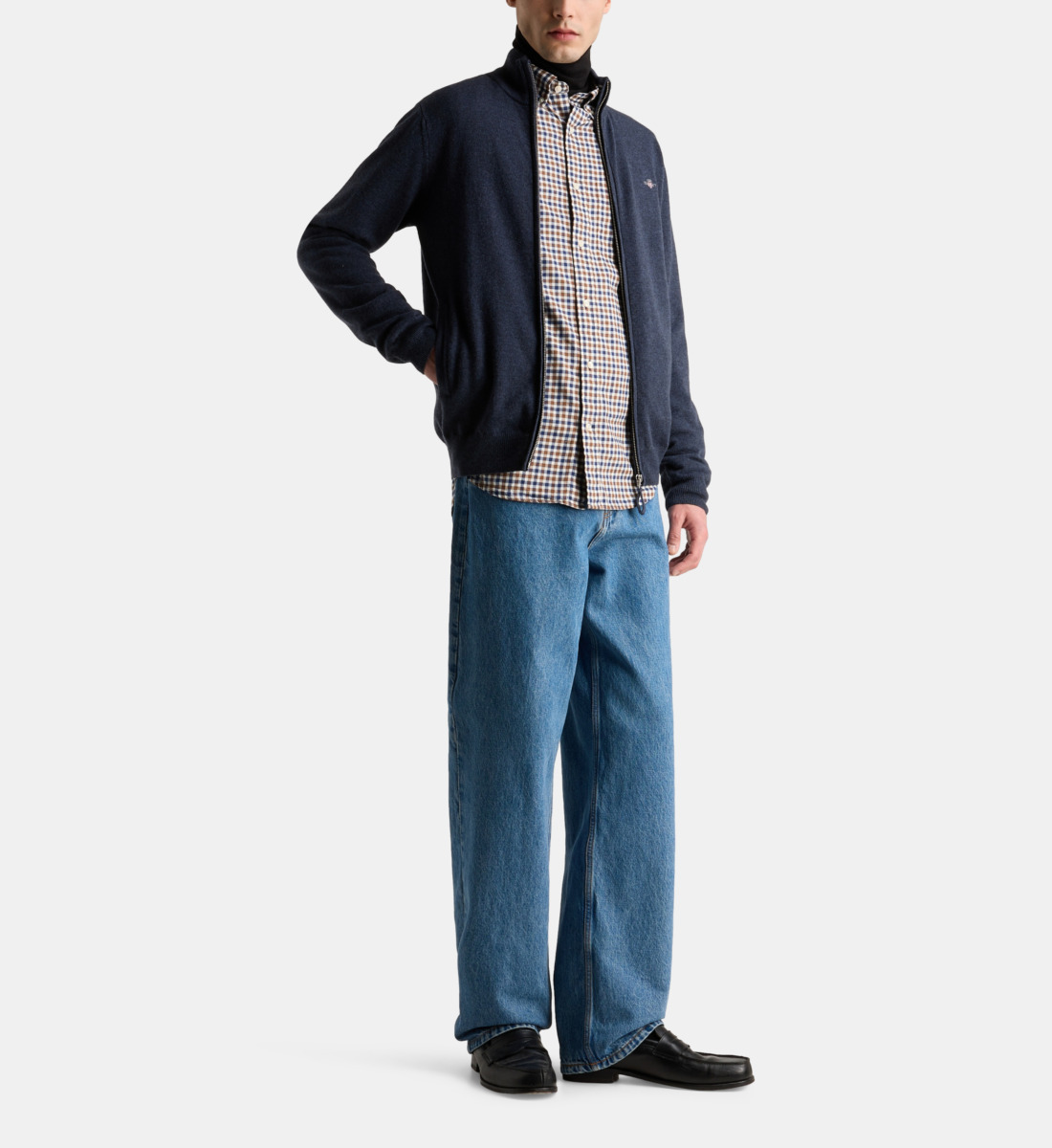 GANT Cardigan Extra Fin En Laine D'Agneau Avec Fermeture Éclair Homme - Douceur Et Style Incomparables
